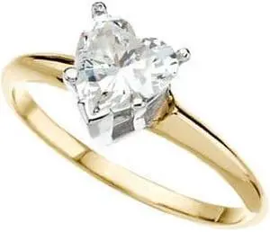 Heart Natural Mined Diamond Solitaire Engagement Ring,14K Yellow Gold (0.64 Ct,I Color,VVS2 Clarity)