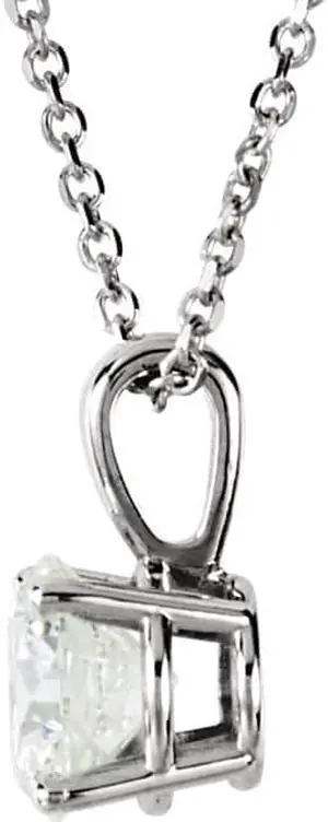 Round Diamond Solitaire Pendant Necklace 14K White Gold (1.01 Ct, G, VVS2 GIA Certified)