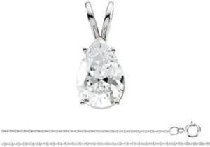 Pear Natural Mined Diamond Solitaire Pendant Necklace 14k White Gold (0.91 Ct,E Color,SI2 Clarity) GIA