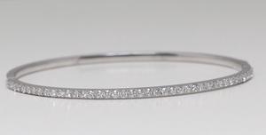 14k White Gold Round Cut Classic Diamond Bangle (1.5 Ct,H Color,VS Clarity)