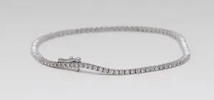 14k White Gold Round Cut Classic Diamond Tennis Bracelet (1.08 Ct,G-h Color,VS Clarity)