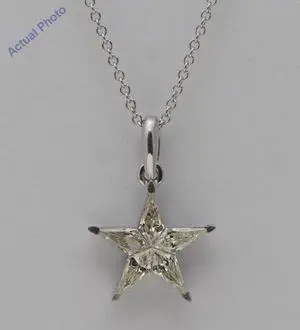 18k White Gold Kite Cut Invisible Setting Star Diamond Pendant (0.5 Ct,I Color,I1 Clarity)