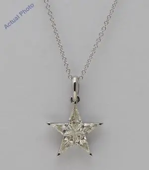 18k White Gold Kite Cut Invisible Setting Star Diamond Pendant (1.01 Ct,J Color,SI2 Clarity)