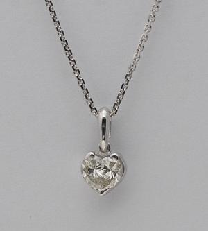 18k White Gold Pear Cut Solitare Diamond Pendant (0.45 Ct,H Color,VS Clarity)