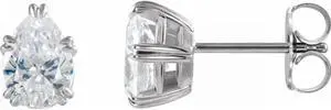 Pear Diamond Stud Earrings 14k White Gold (2.05 Ct,G-H Color,VS2 - VVS1 Clarity IGL Certified)