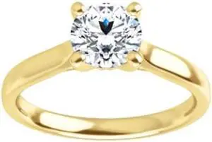 Round Diamond Solitaire Engagement Ring,14K Yellow Gold (0.33 Ct,E Color,VS1 Clarity) GIA Certified