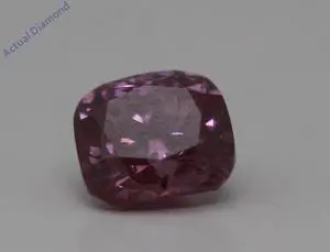 Cushion Cut Loose Diamond (0.56 Ct,Pink(Irradiated) Color,SI2 Clarity)