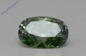 Oval Cut Loose Diamond (0.55 Ct,Green(Irradiated) Color,VS2 Clarity)