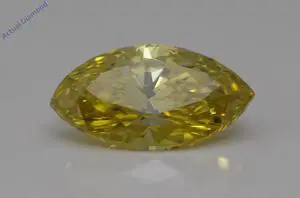 Marquise Cut Loose Diamond (1.03 Ct,Canary Yellow(Irradiated) Color,SI1 Clarity)