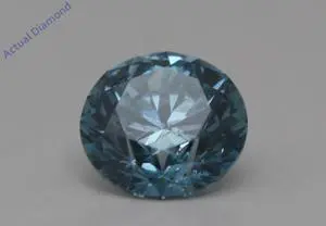 Round Cut Loose Diamond (0.51 Ct,Sky Blue(Irradiated) Color,SI2-SI3 Clarity)