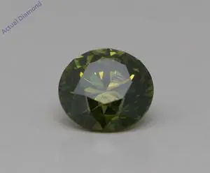 Round Cut Loose Diamond (0.66 Ct,Green(Irradiated) Color,SI3 Clarity)