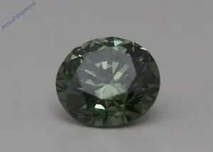 Round Cut Loose Diamond (0.91 Ct,Green(Irradiated) Color,VS1 Clarity)