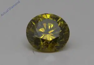 Round Cut Loose Diamond (0.32 Ct,Yellow(Irradiated) Color,VS1 Clarity)