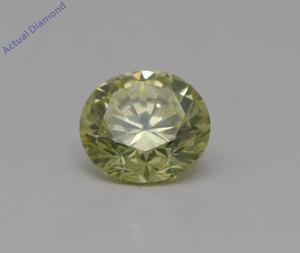 Round Cut Loose Diamond (0.4 Ct,Yellow(Irradiated) Color,VS1 Clarity)