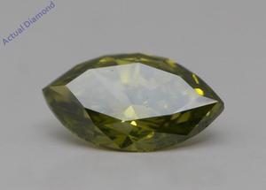 Marquise Cut Loose Diamond (0.73 Ct,Green(Irradiated) Color,SI1 Clarity)