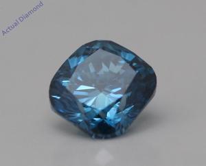 Cushion Cut Loose Diamond (0.52 Ct,Ocean Blue(Irradiated) Color,VS1 Clarity)