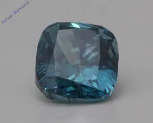 Cushion Cut Loose Diamond (1.01 Ct,Fancy Vivid Blue(Irradiated) Color,SI1 Clarity) AIG Certified