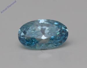 Oval Cut Loose Diamond (0.51 Ct,Blue(Irradiated) Color,SI1 Clarity)