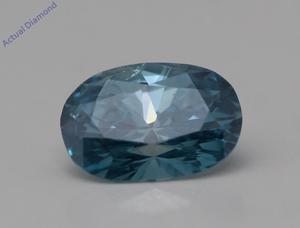 Oval Cut Loose Diamond (0.53 Ct,Sky Blue(Irradiated) Color,I1 Clarity)