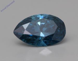 Pear Cut Loose Diamond (0.67 Ct,Ocean Blue(Irradiated) Color,VS1 Clarity)