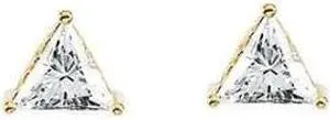 Triangle Diamond Stud Earrings 14K Yellow Gold (1.44 Ct,F Color,VS2-SI1 Clarity)