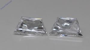 A Pair of Trapezoid Cut Natural Mined Loose Diamonds (0.57 Ct,E Color,VS2 Clarity) GIA Certified