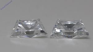 A Pair of Trapezoid Cut Natural Mined Loose Diamonds (0.7 Ct,H Color,SI1 Clarity)