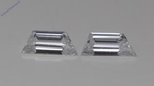 A Pair of Trapezoid Step Cut Natural Mined Loose Diamonds (0.44 Ct,D Color,VVS2 Clarity)