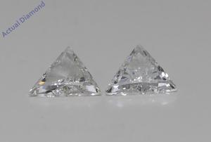 A Pair of Triangle Cut Natural Mined Loose Diamonds (1.14 Ct,I Color,I1 Clarity)