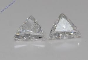 A Pair of Trilliant Cut Natural Mined Loose Diamonds (1.18 Ct,I Color,SI1-SI2 Clarity)