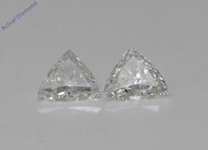 A Pair of Trilliant Cut Natural Mined Loose Diamonds (0.65 Ct,J Color,VS1-VS2 Clarity)