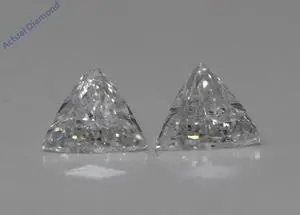 A Pair of Trilliant Cut Natural Mined Loose Diamonds (0.63 Ct,H Color,SI1-SI2 Clarity)