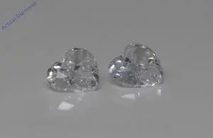 A Pair of Heart Cut Natural Mined Loose Diamonds (0.59 Ct,E Color,SI2 Clarity)