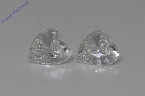 A Pair of Heart Cut Natural Mined Loose Diamonds (0.51 Ct,H Color,VS1-VS2 Clarity)