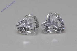 A Pair of Heart Cut Natural Mined Loose Diamonds (0.75 Ct,H Color,VS2-SI1 Clarity)