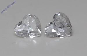 A Pair of Heart Cut Natural Mined Loose Diamonds (0.83 Ct,F Color,SI1-SI2 Clarity)