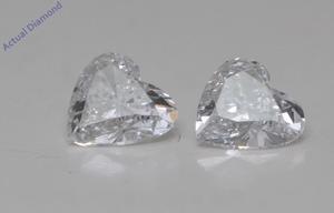 A Pair of Heart Cut Natural Mined Loose Diamonds (0.8 Ct,F Color,SI1-SI2 Clarity)