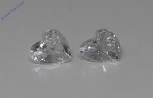 A Pair of Heart Cut Natural Mined Loose Diamonds (0.8 Ct,H Color,SI1-SI2 Clarity)