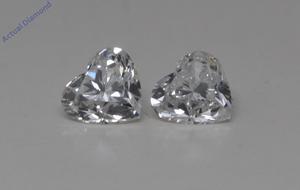 A Pair of Heart Cut Natural Mined Loose Diamonds (0.8 Ct,H Color,SI1-SI2 Clarity)