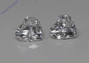 A Pair of Heart Cut Natural Mined Loose Diamonds (0.74 Ct,J Color,SI2 Clarity)