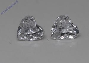 A Pair of Heart Cut Natural Mined Loose Diamonds (0.76 Ct,F Color,SI3-I1 Clarity)