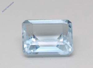 Emerald Cut Natural Mined Loose Aquamarine (5.33 Ct,Light Blue(Heat-Treated) Color,VS Clarity)