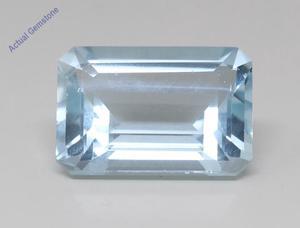 Emerald Cut Natural Mined Loose Aquamarine (6.83 Ct,Light Blue(Heat-Treated) Color,VS Clarity)