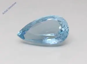 Pear Cut Natural Mined Loose Aquamarine (21.98 Ct,Light Blue(Heat-Treated) Color,VS Clarity)