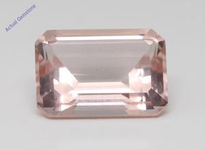 Emerald Cut Natural Mined Loose Morganite (7.17 Ct,Peach(Irradiated) Color,VS Clarity)