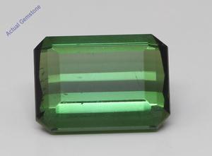 Emerald Cut Natural Mined Loose Tourmaline (4.48 Ct,Dark Green(Heat-Treated) Color,SI1-SI2 Clarity)