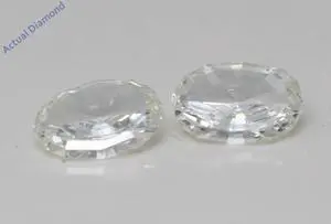 A Pair of Oval Step Cut Cut Natural Mined Loose Diamonds (0.85 Ct,K Color,VS2 Clarity)
