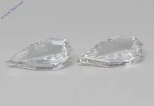 A Pair of Pear Step Cut Cut Natural Mined Loose Diamonds (1.11 Ct,I Color,VVS2 Clarity)