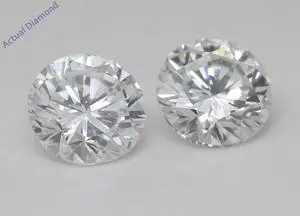 A Pair of Round Cut Natural Mined Loose Diamonds (2.04 Ct,F-g Color,VVS2-VS1 Clarity) IGL Certified