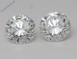 A Pair of Round Cut Natural Mined Loose Diamonds (2.04 Ct,I-h Color,VVS1-VVS2 Clarity) IGL Certified